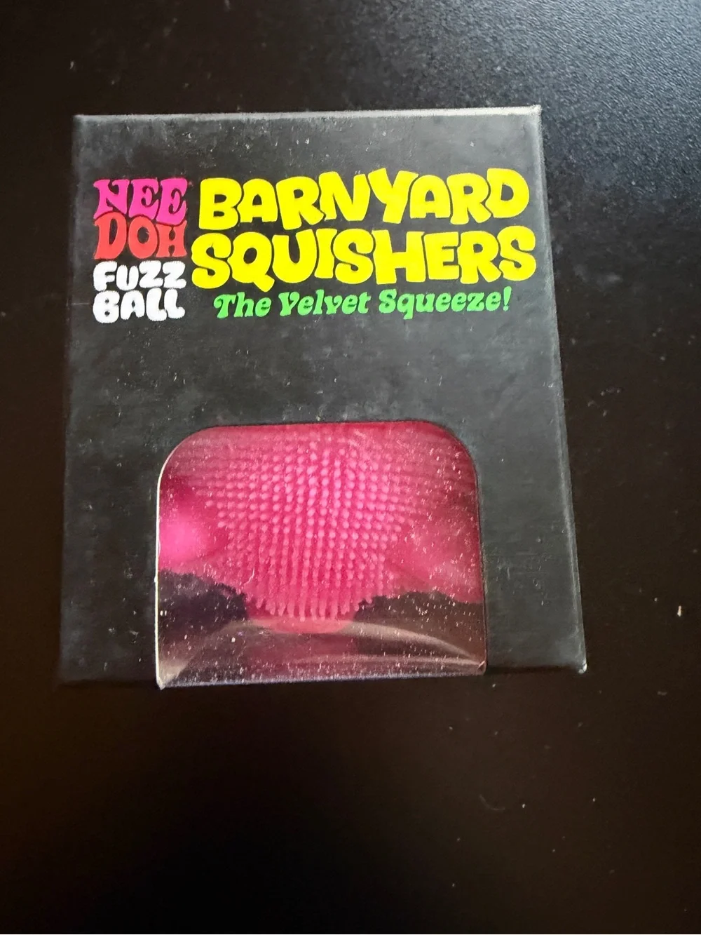 Nee Doh Schylling Barnyard Fuzz Ball Squishers Pink Pig Velvet Squishy Squeeze